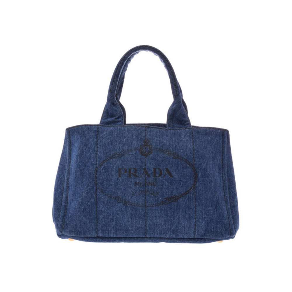 Prada Canapa Tote Bag Blue Denim